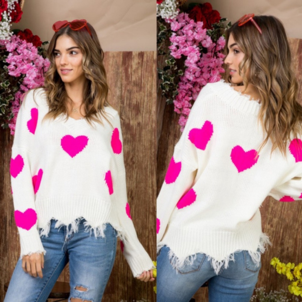 MARILYN Hearts print Knit sweater - Picture 3 of 3
